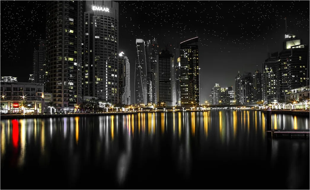 Detail Moderne Stadt Skyline Bei Nacht Beleuchtet Number 13