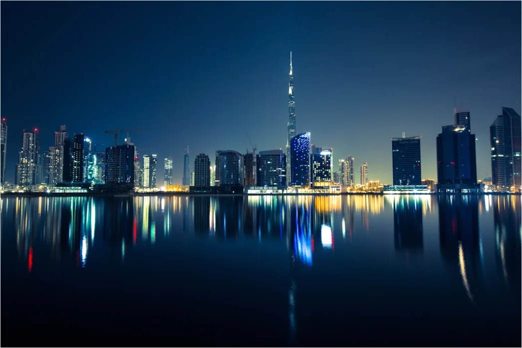 Detail Moderne Stadt Skyline Bei Nacht Beleuchtet Number 3