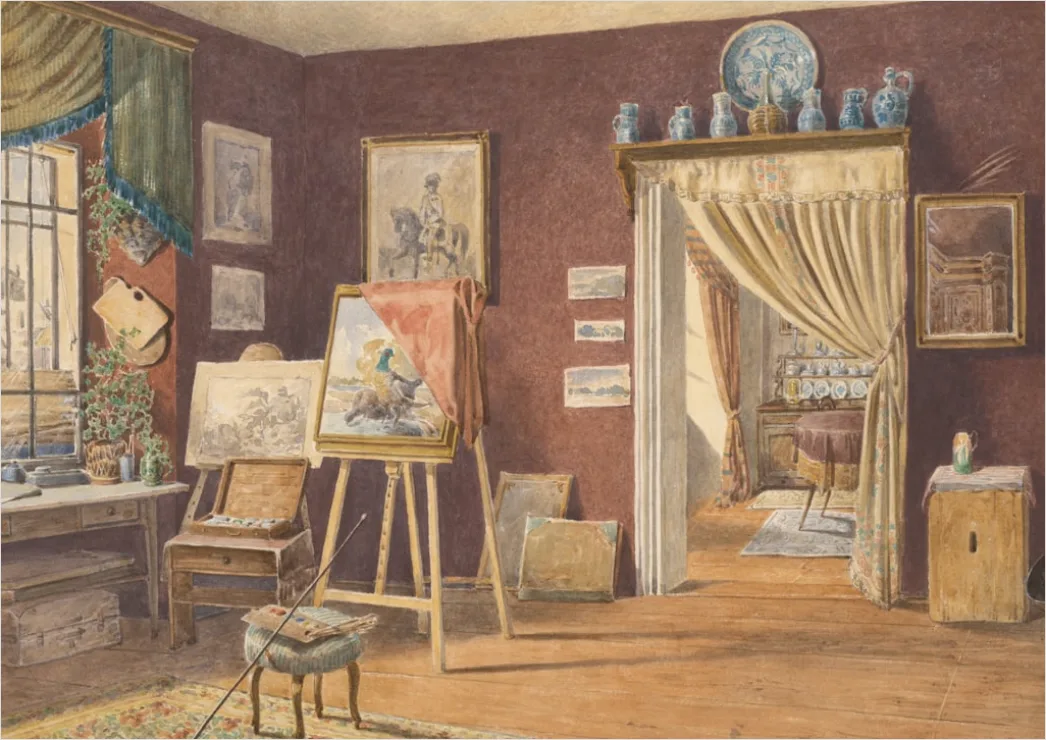 Detail Porträtmalerei Künstler Malt Im Atelier Number 10