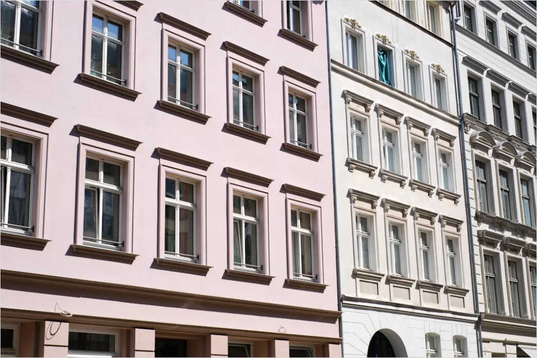 Detail Reihenhaus Fassade In Der Stadt Number 9