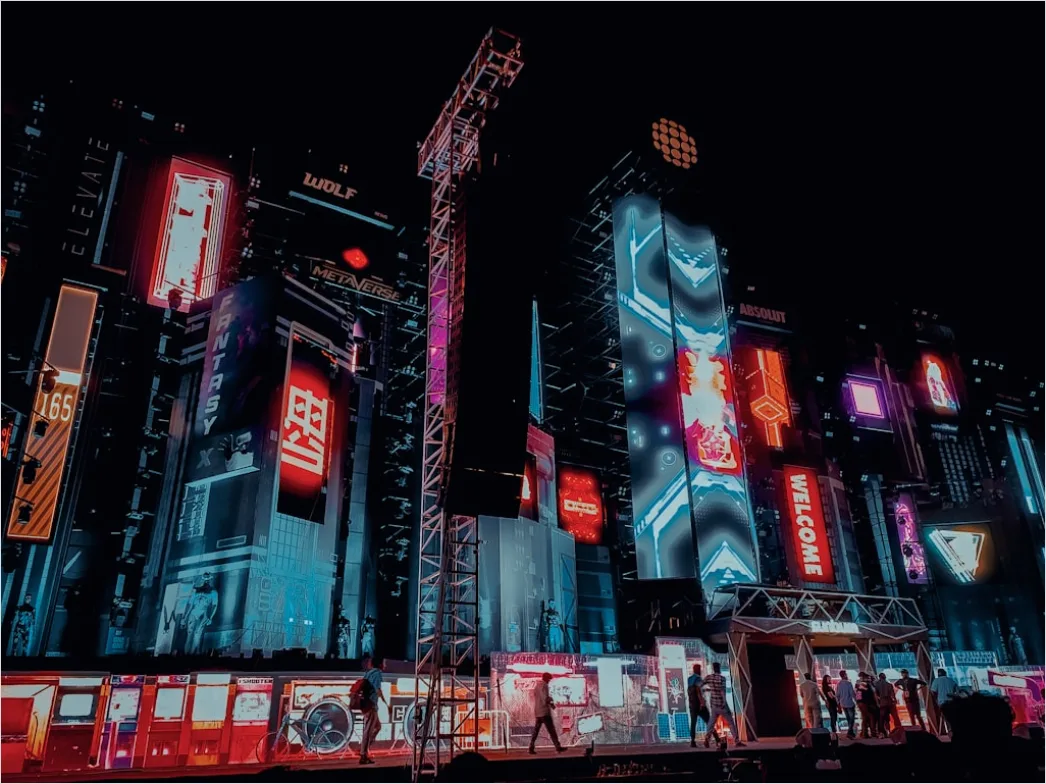 Detail Sci Fi Stadt Illustration Neon Nacht Number 13