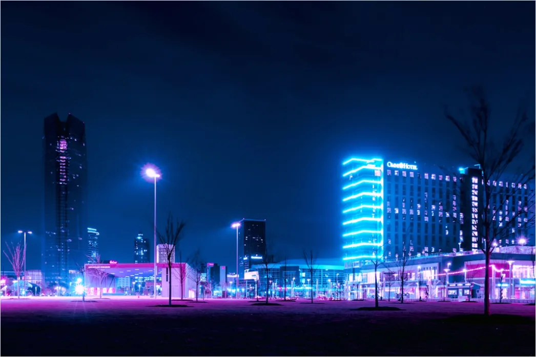 Detail Sci Fi Stadt Illustration Neon Nacht Number 14
