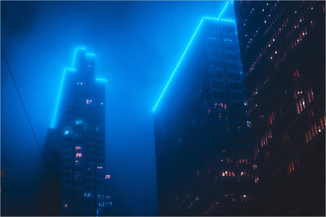 Detail Sci Fi Stadt Illustration Neon Nacht Number 16