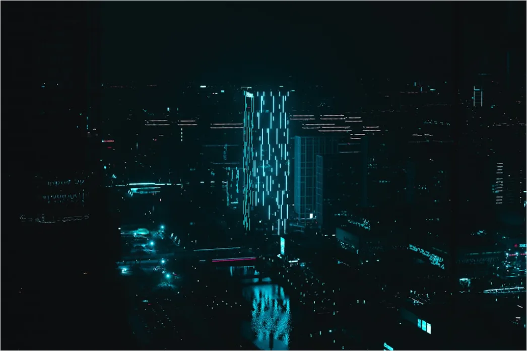 Detail Sci Fi Stadt Illustration Neon Nacht Number 17