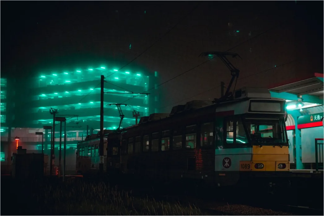 Detail Sci Fi Stadt Illustration Neon Nacht Number 20