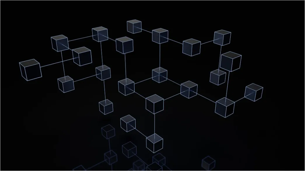 Detail Blockchain Network Concept Illustration Connected Nodes Number 2
