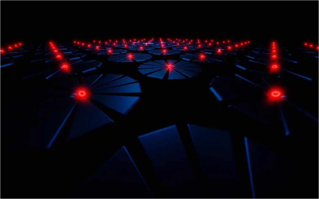 Detail Blockchain Network Concept Illustration Connected Nodes Number 19