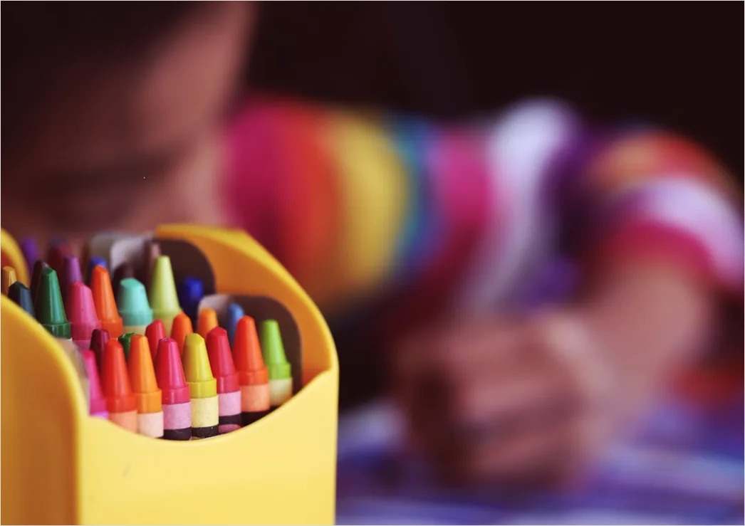 Detail Child Drawing With Crayons Early Learning Number 7