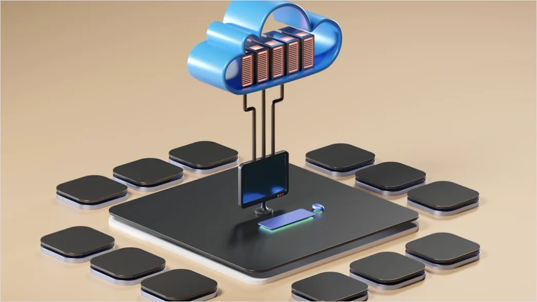 Cloud Computing Concept Illustration Connected Servers 9125