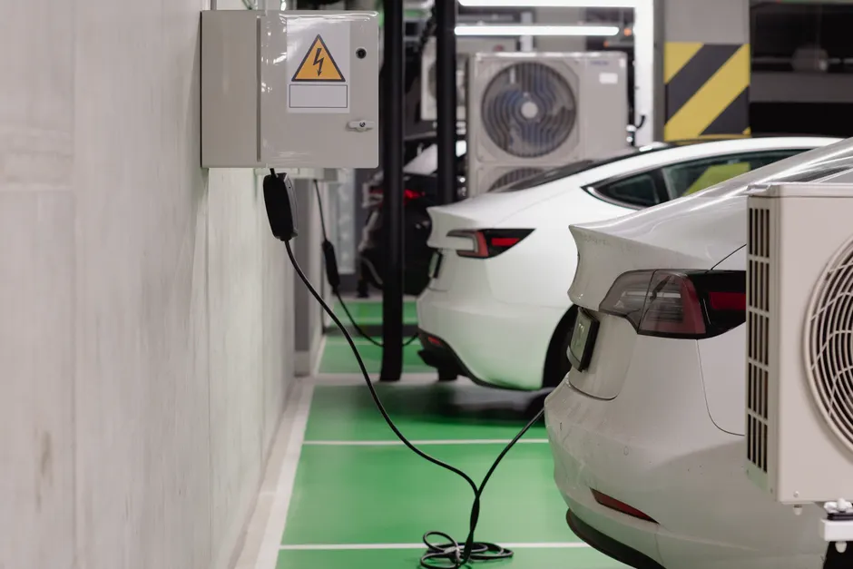 Detail Ev Charging Concept With Glowing Icons Overlay Number 7