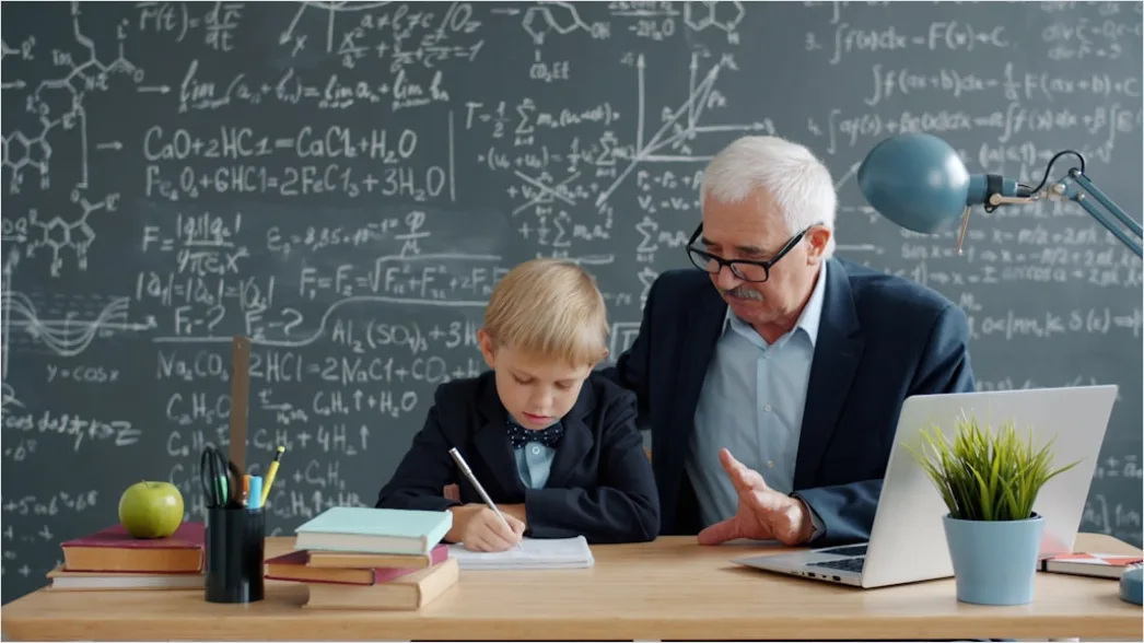 Detail High School Teacher Helping Student At Desk Number 10