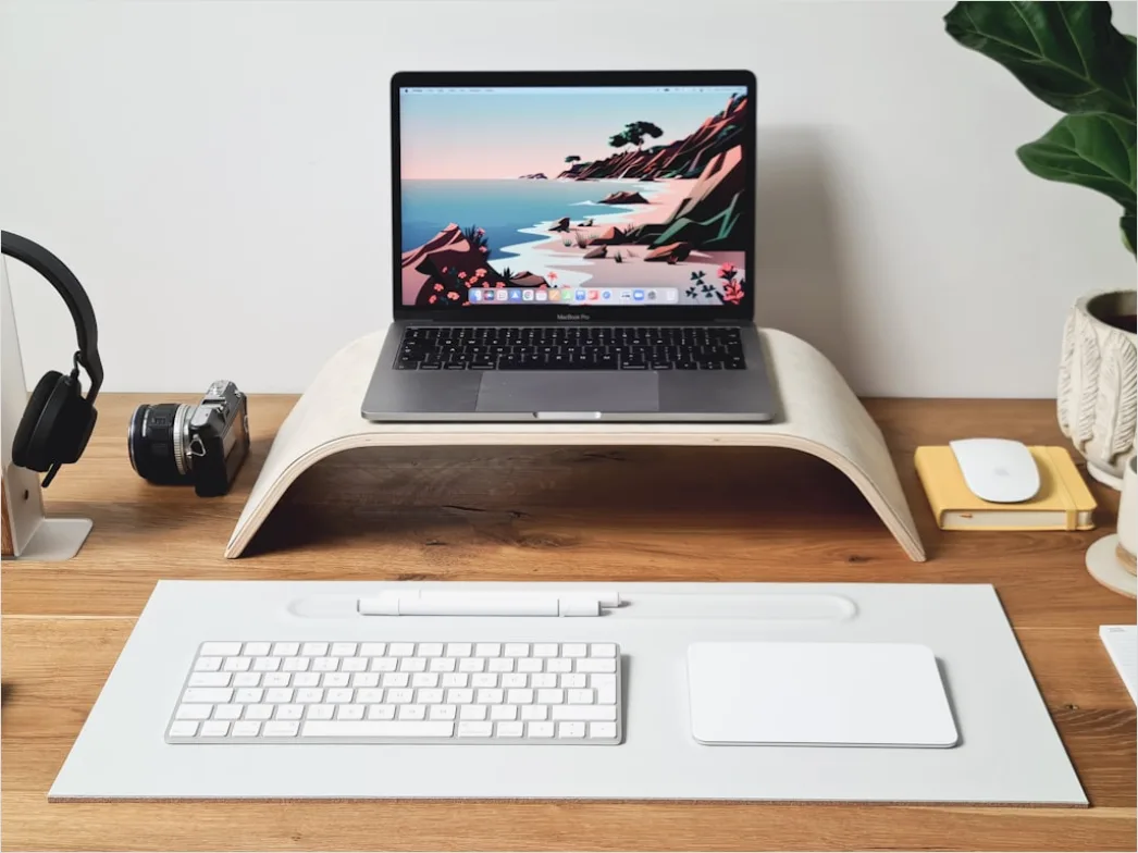 Detail Laptop Workspace Setup Modern Minimal Desk Number 12