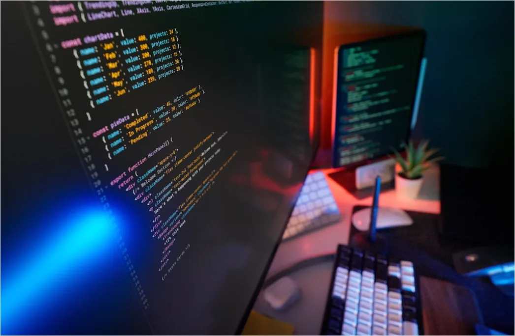 Detail Programming Code Close Up On Monitor Screen Number 18