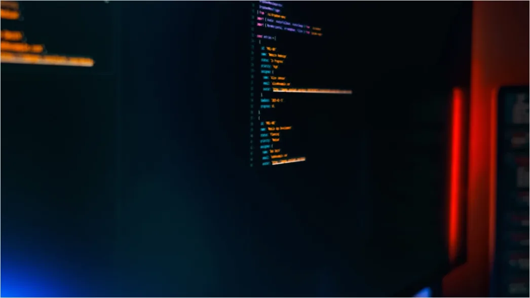 Detail Programming Code Close Up On Monitor Screen Number 3