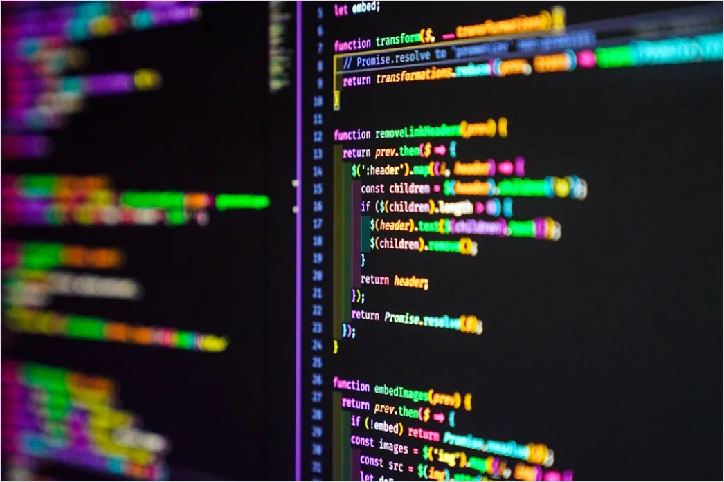 Detail Programming Code Close Up On Monitor Screen Number 6