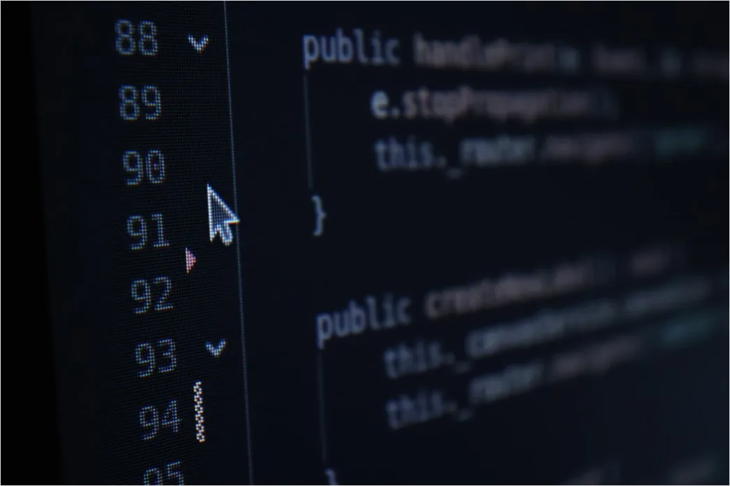 Detail Programming Code Close Up On Monitor Screen Number 7