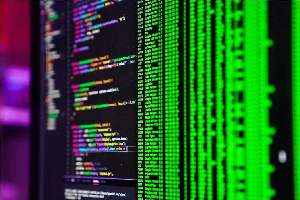 Detail Programming Code Close Up On Monitor Screen Number 8