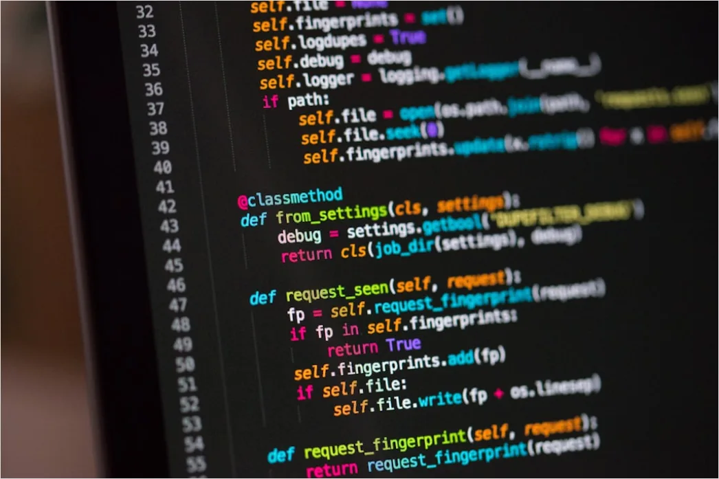Detail Programming Code Close Up On Monitor Screen Number 10