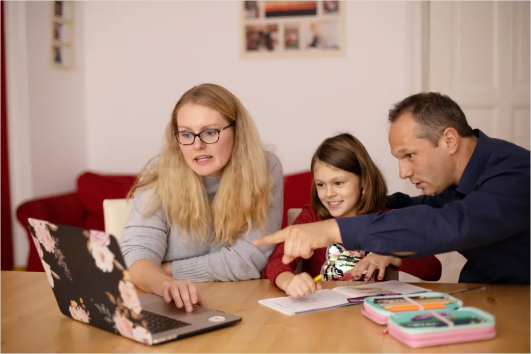 Detail Remote Learning Parent Helping Child At Home Number 2
