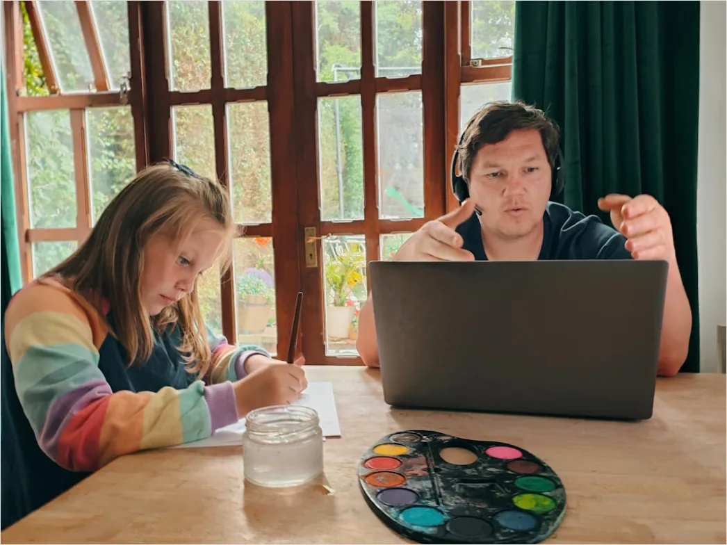 Detail Remote Learning Parent Helping Child At Home Number 14