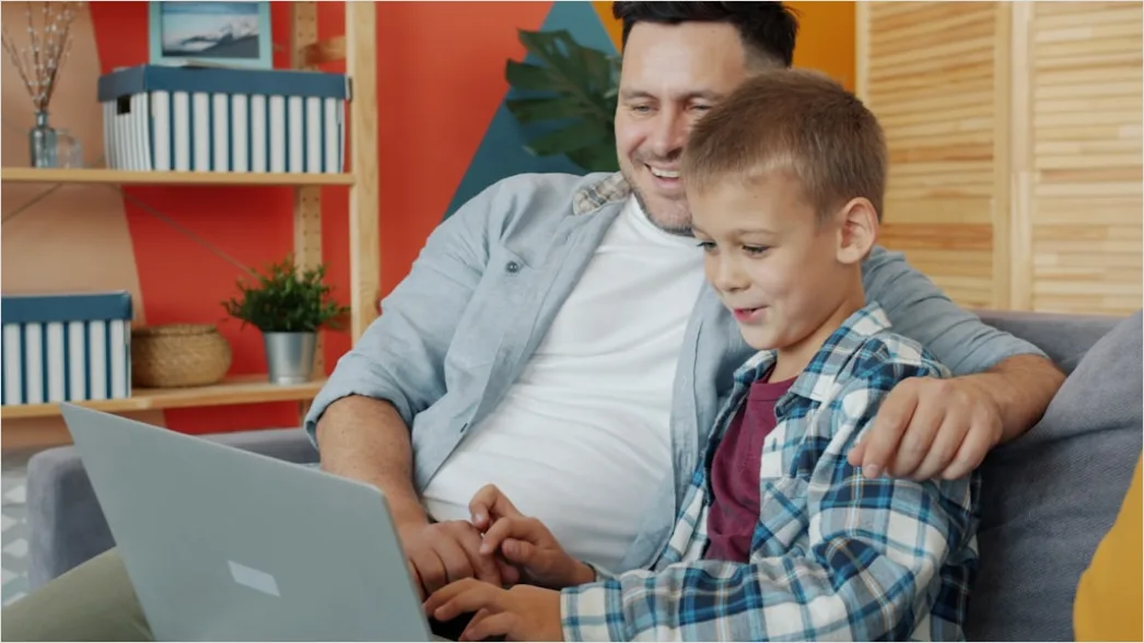 Detail Remote Learning Parent Helping Child At Home Number 17