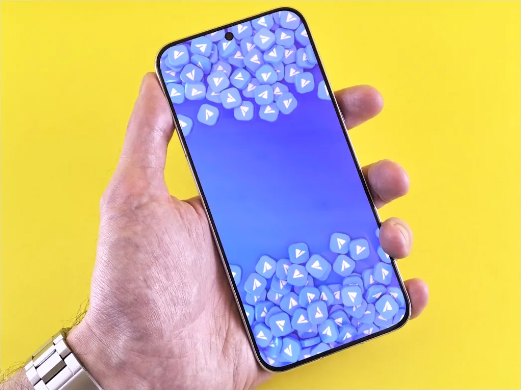 Detail Smartphone Mockup In Hand Minimal Background Number 14