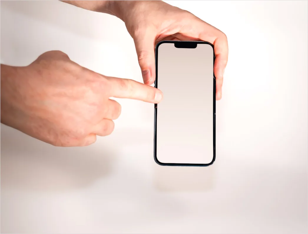 Detail Smartphone Mockup In Hand Minimal Background Number 8