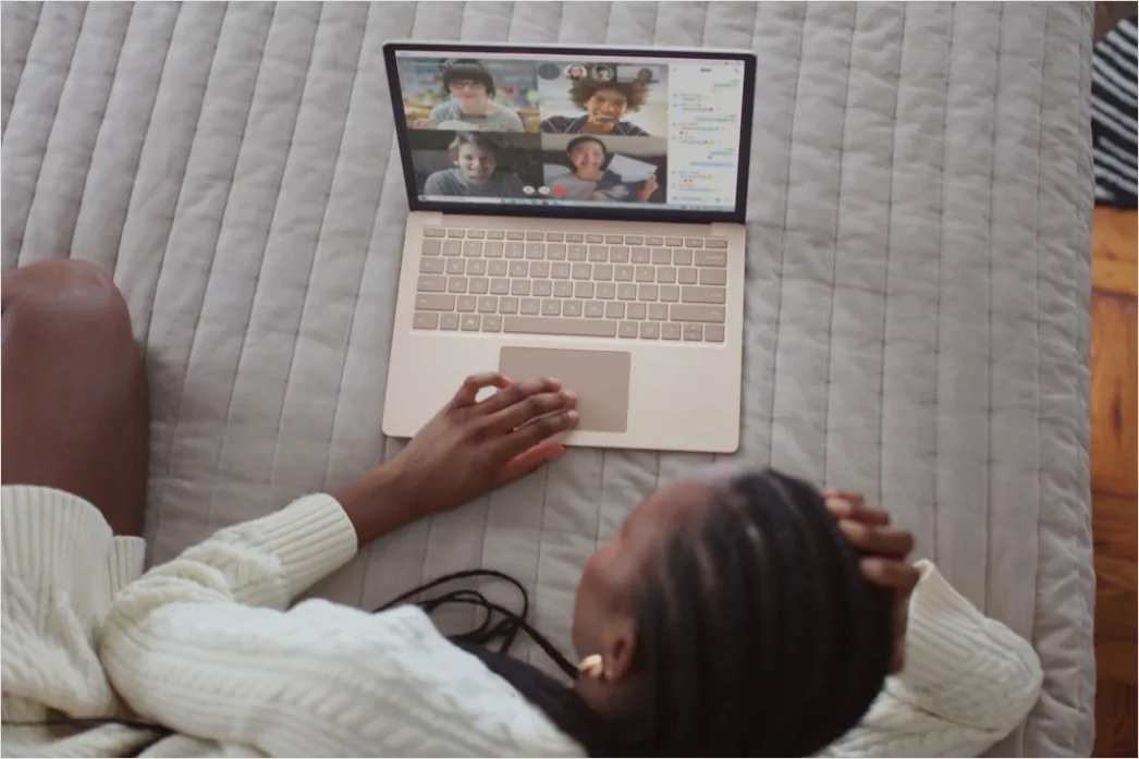 Detail Teacher Conducting Online Class Video Call Number 14