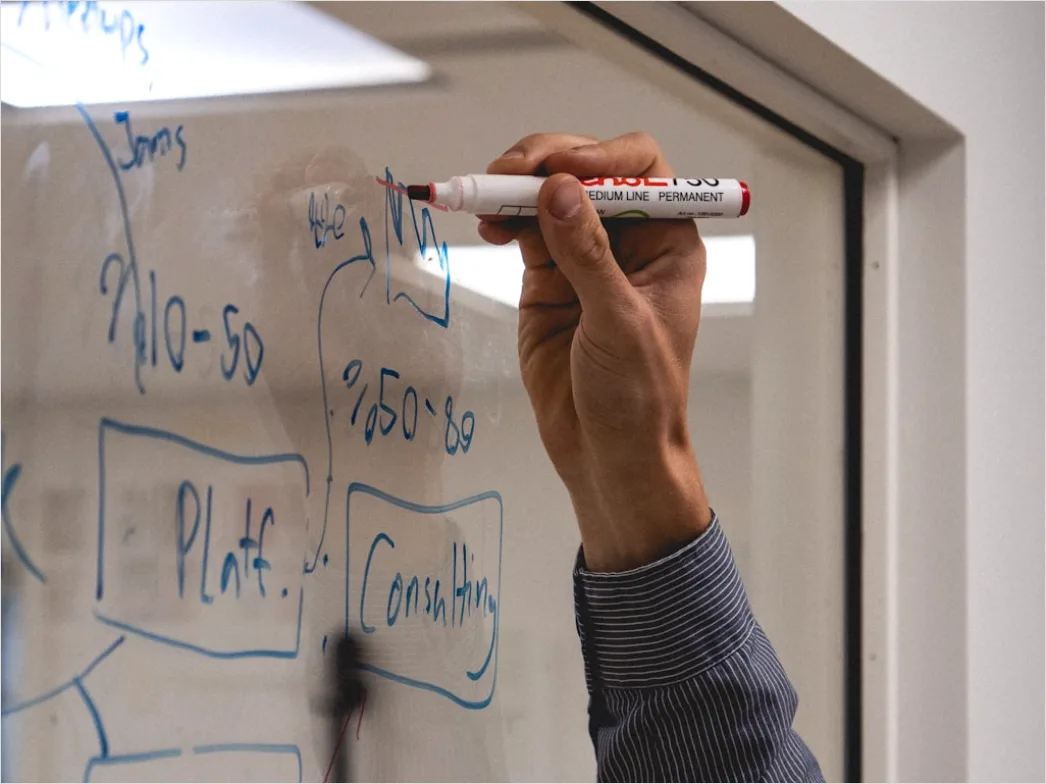 Detail Teacher Explaining Math Concept On Whiteboard Number 4