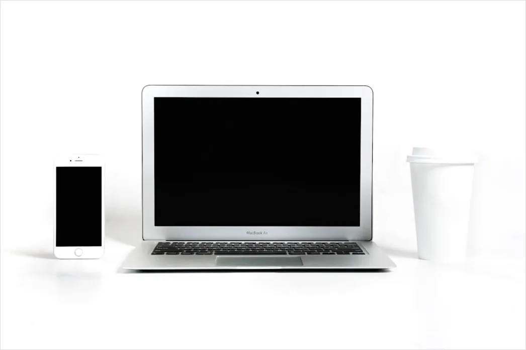 Detail Tech Flat Lay Gadgets On White Background Number 14