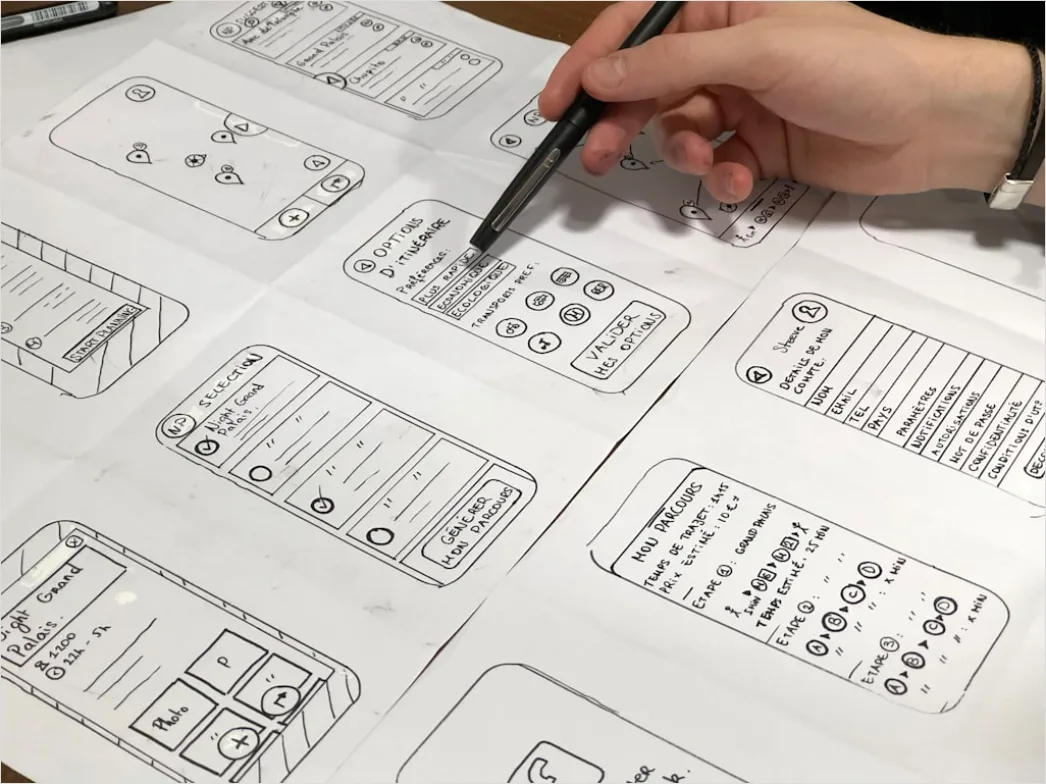 Detail Wireframe Sketch On Paper For Mobile App Number 2