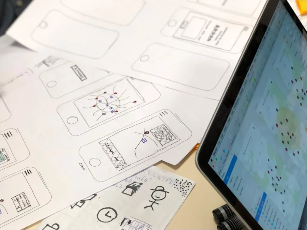 Detail Wireframe Sketch On Paper For Mobile App Number 12