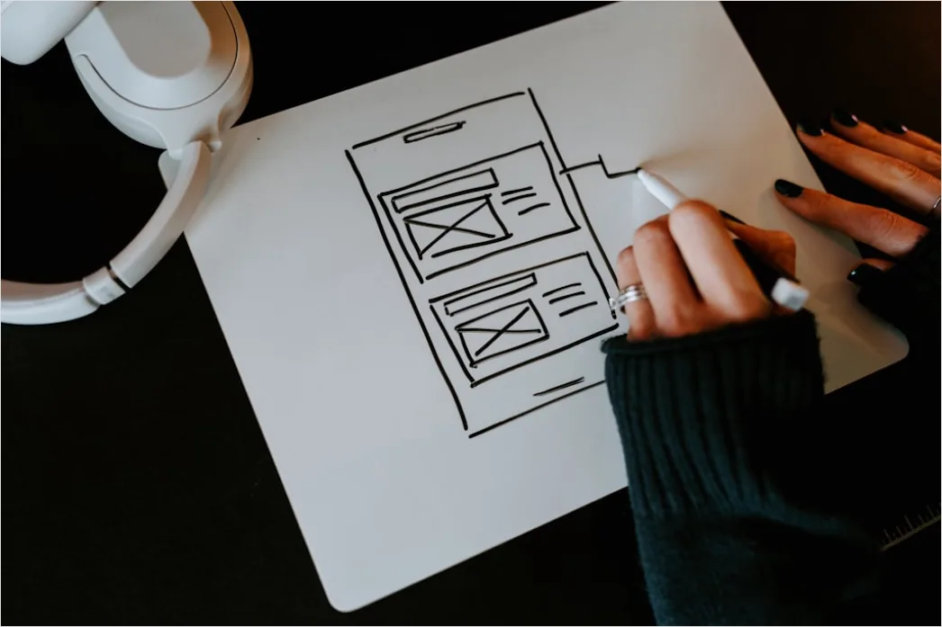 Detail Wireframe Sketch On Paper For Mobile App Number 14