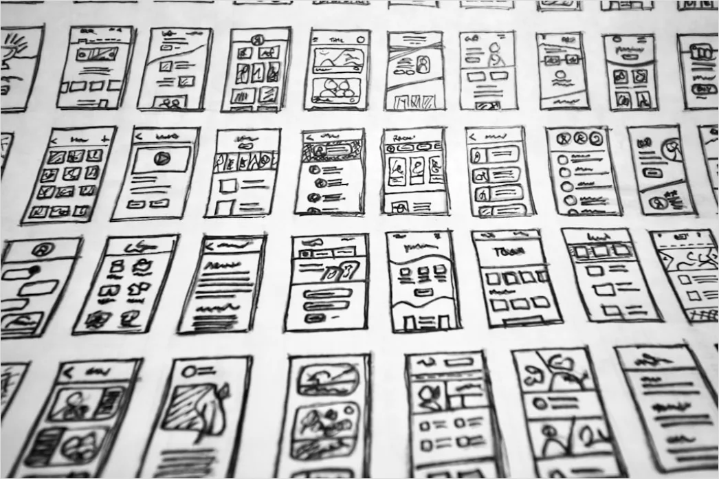 Detail Wireframe Sketch On Paper For Mobile App Number 16