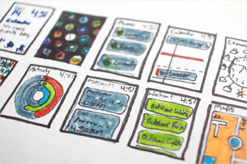 Detail Wireframe Sketch On Paper For Mobile App Number 17