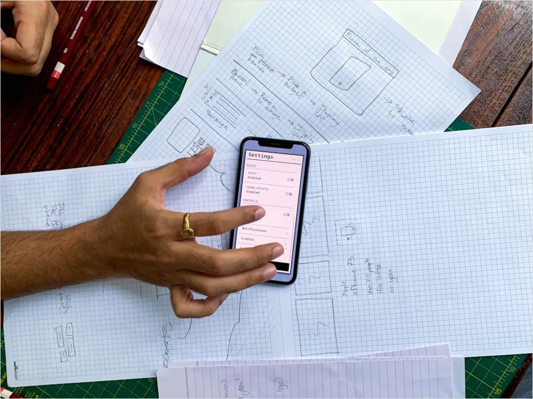 Detail Wireframe Sketch On Paper For Mobile App Number 19