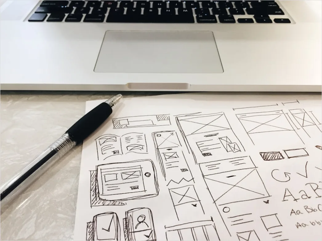 Detail Wireframe Sketch On Paper For Mobile App Number 20