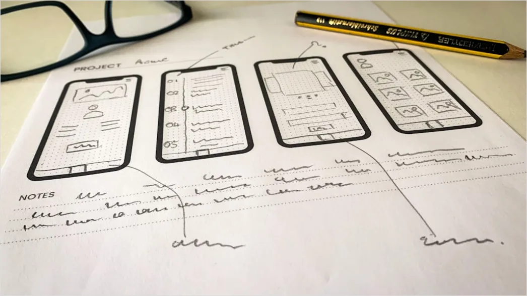 Detail Wireframe Sketch On Paper For Mobile App Number 6
