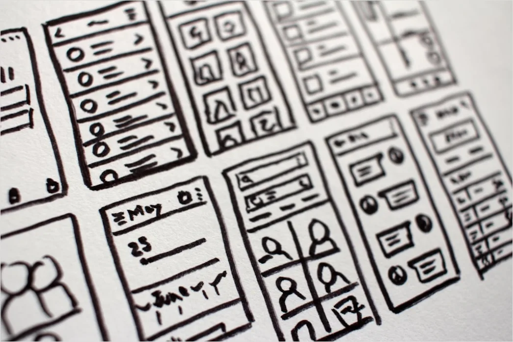 Detail Wireframe Sketch On Paper For Mobile App Number 7