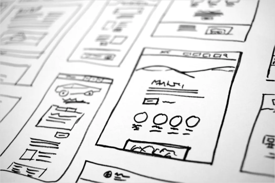 Detail Wireframe Sketch On Paper For Mobile App Number 9