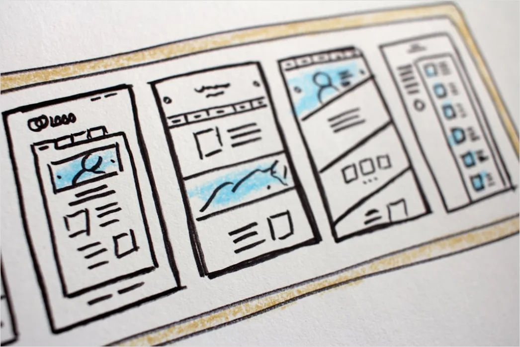 Detail Wireframe Sketch On Paper For Mobile App Number 10