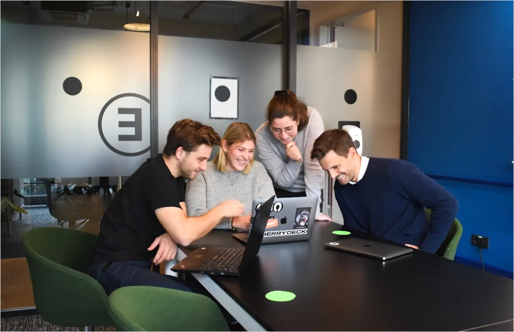 Detail Biotech Startup Lab Team Working Together Number 4