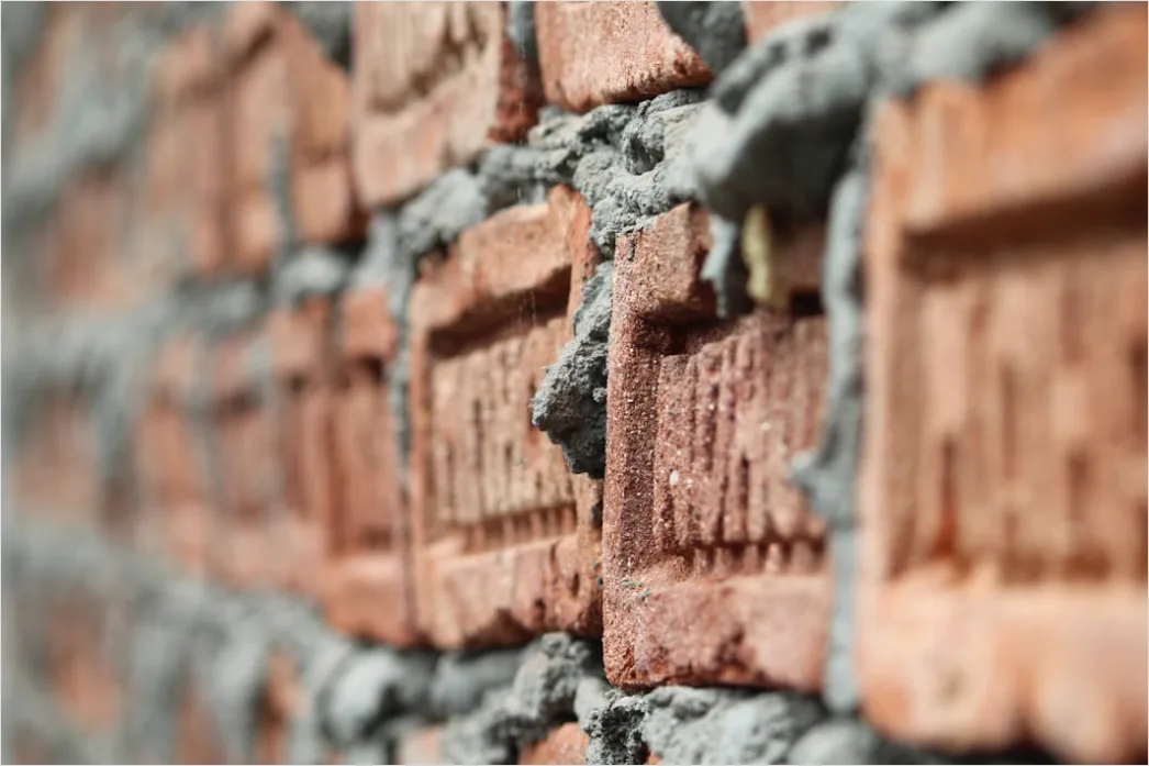 Detail Bricklaying Construction Worker Building Wall Close Up Number 8