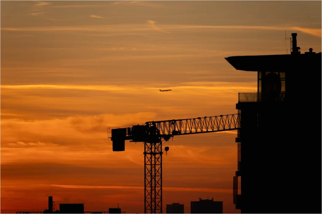 Detail Building Construction Crane Aerial View Cityscape Number 2