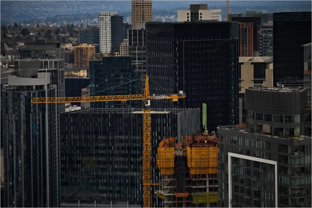 Detail Building Construction Crane Aerial View Cityscape Number 11