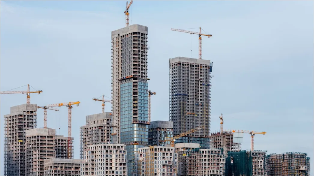 Detail Building Construction Crane Aerial View Cityscape Number 14