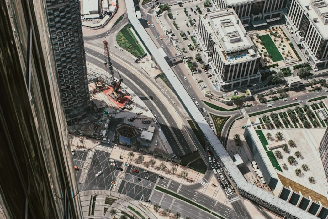 Detail Building Construction Crane Aerial View Cityscape Number 17