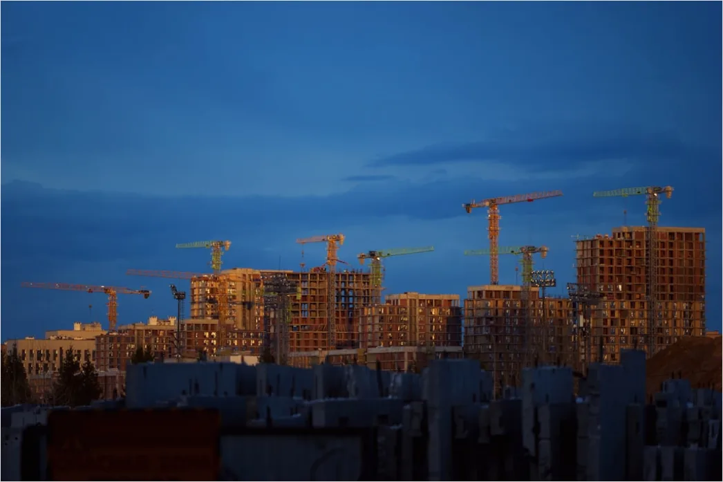 Detail Building Construction Crane Aerial View Cityscape Number 18