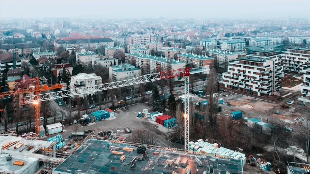 Detail Building Construction Crane Aerial View Cityscape Number 8