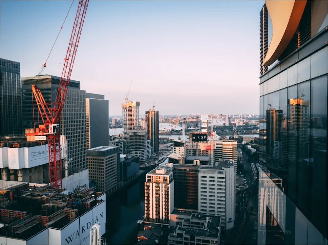 Detail Building Construction Crane Aerial View Cityscape Number 9